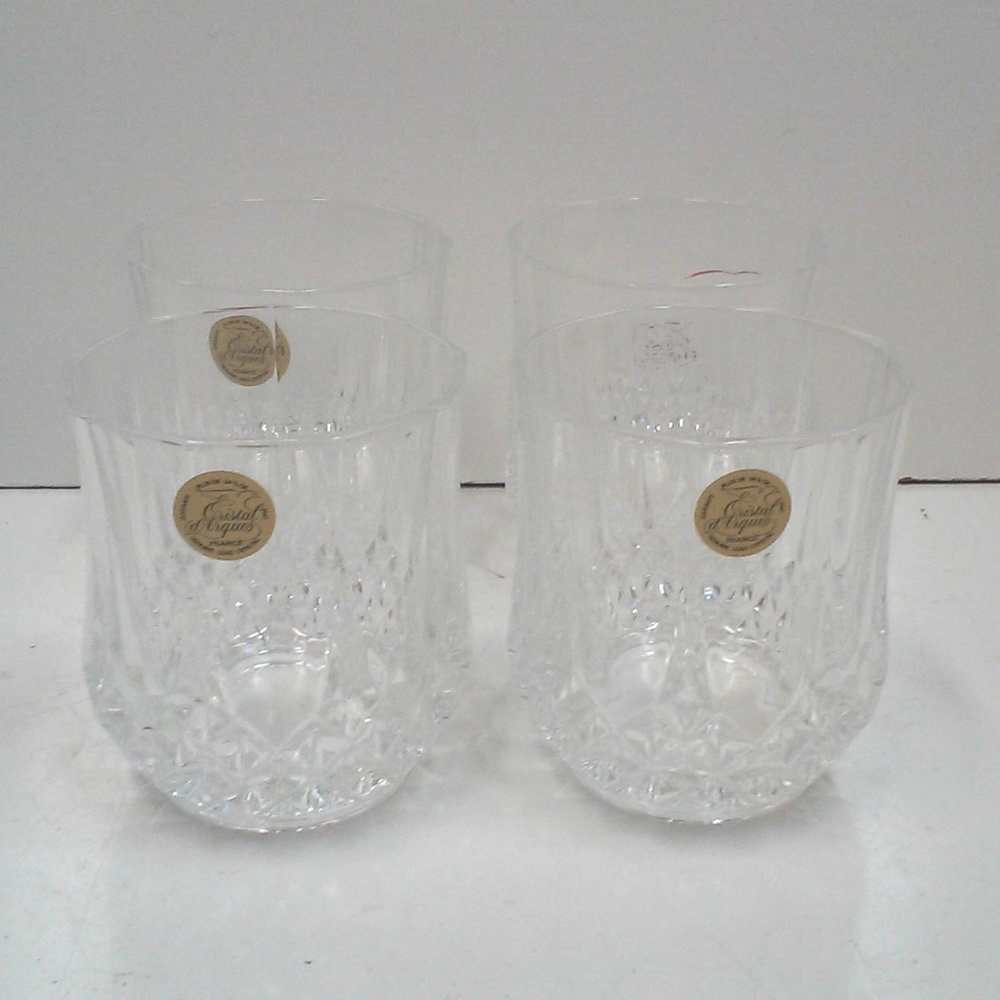 Vintage French Crystal Rock Glasses Old Fashioneds Barware